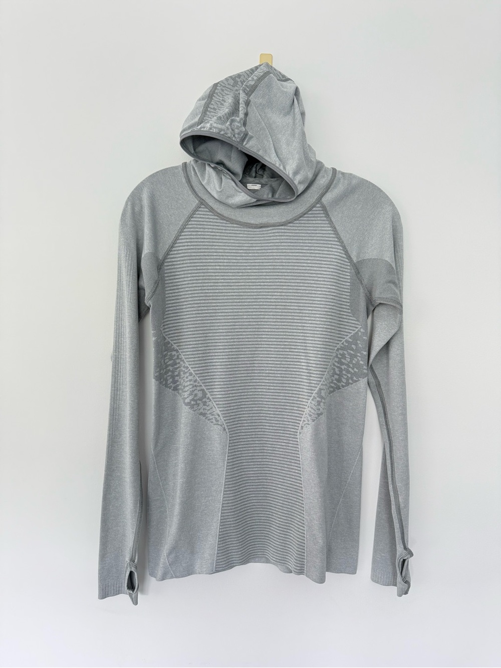 J.Crew x New Balance Light Gray Hooded Performance Athletic Running Top Small